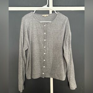 Madewell Gray Ribbed Knit Sweater